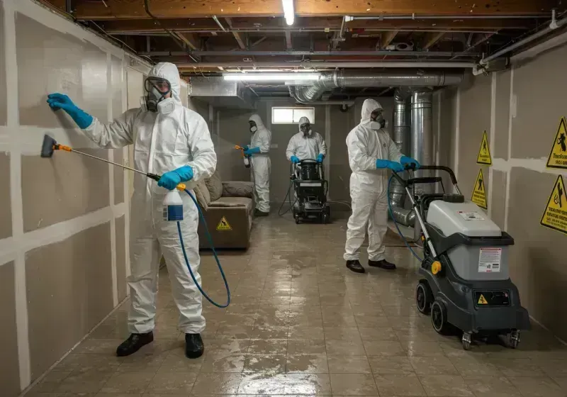 Basement Moisture Removal and Structural Drying process in Seaside, CA